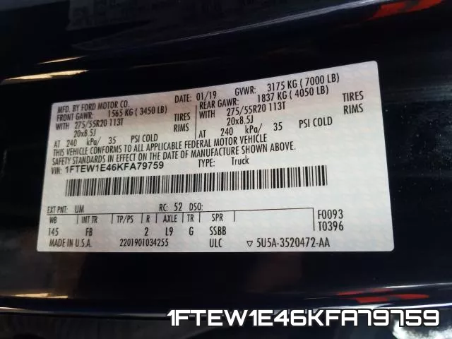 1FTEW1E46KFA79759 фото 2