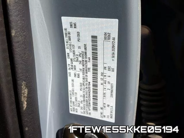 1FTEW1E55KKE05194 фото 2