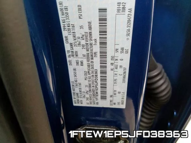 1FTEW1EP5JFD38363 фото 2