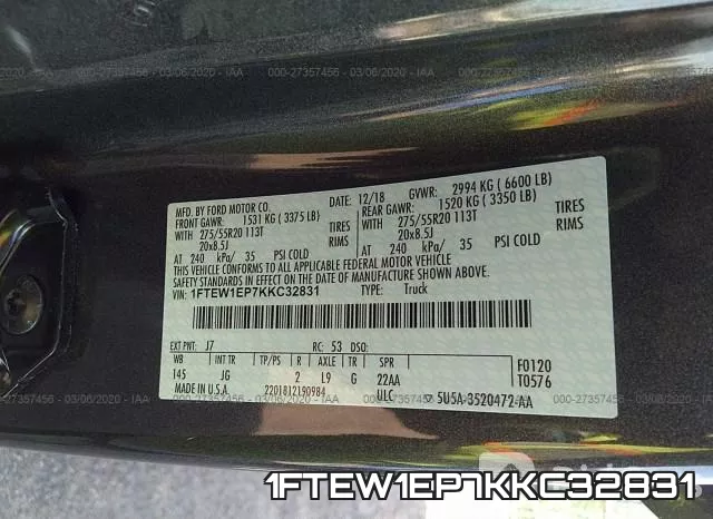 1FTEW1EP7KKC32831 фото 10