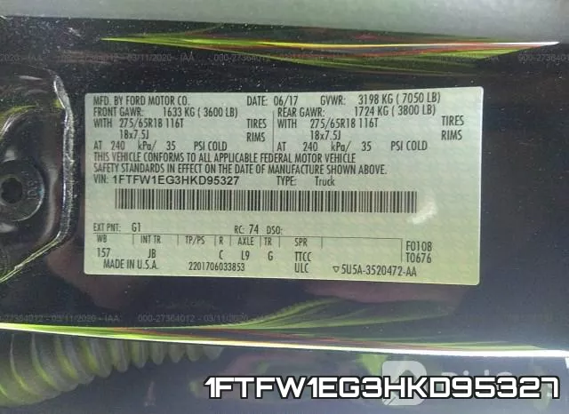1FTFW1EG3HKD95327 фото 10