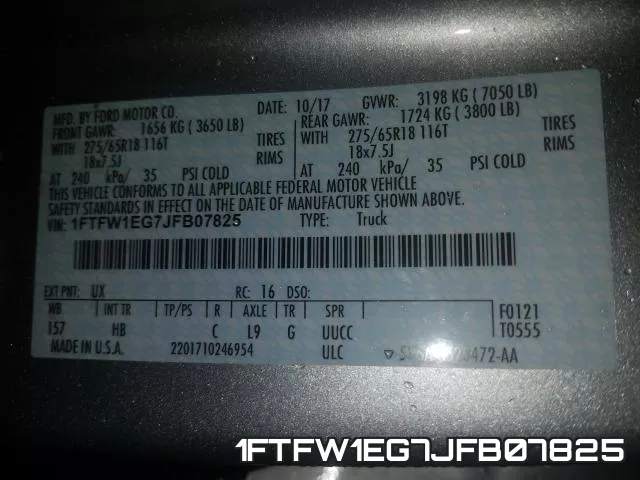 1FTFW1EG7JFB07825 фото 2
