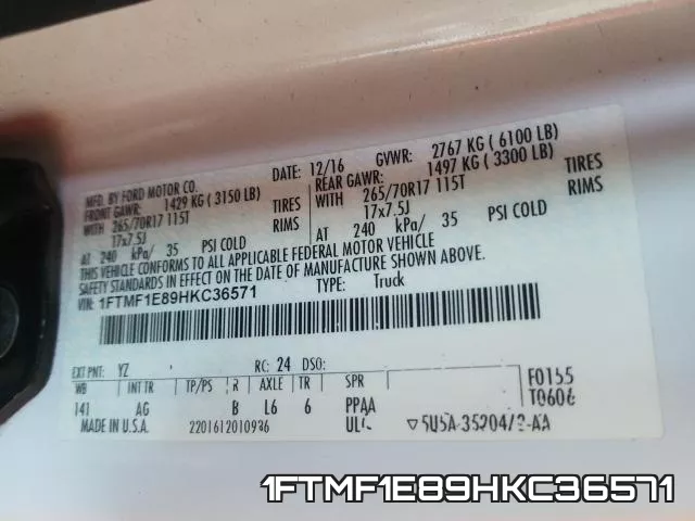 1FTMF1E89HKC36571 фото 2