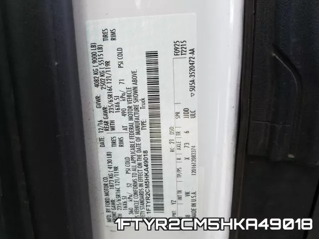 1FTYR2CM5HKA49018 фото 2