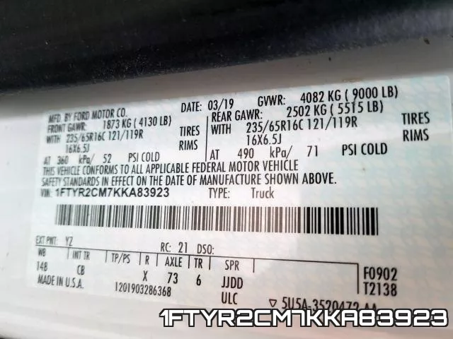 1FTYR2CM7KKA83923 фото 2