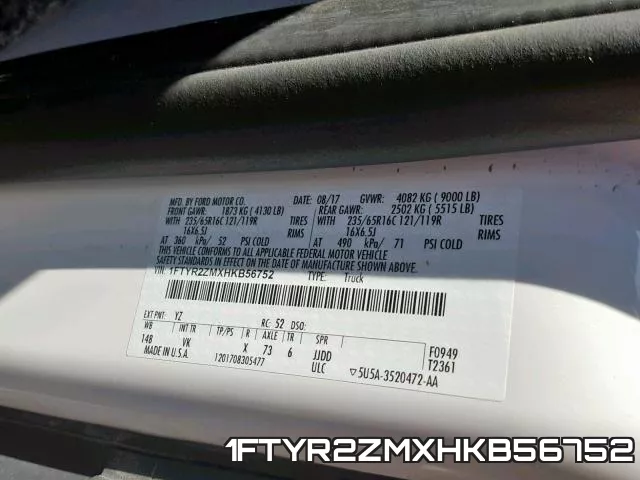 1FTYR2ZMXHKB56752 фото 2