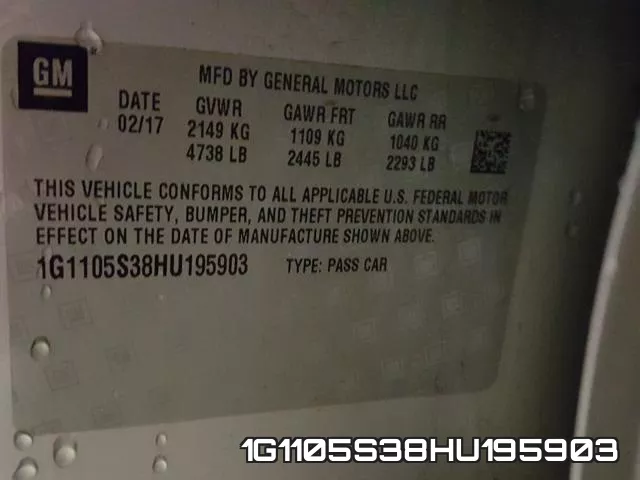 1G1105S38HU195903 фото 2