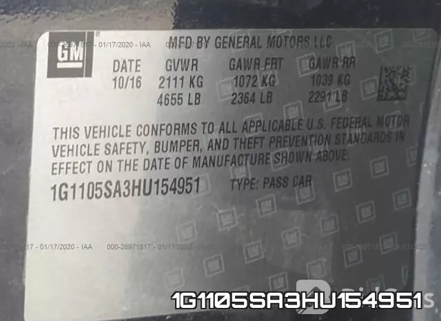 1G1105SA3HU154951 фото 10