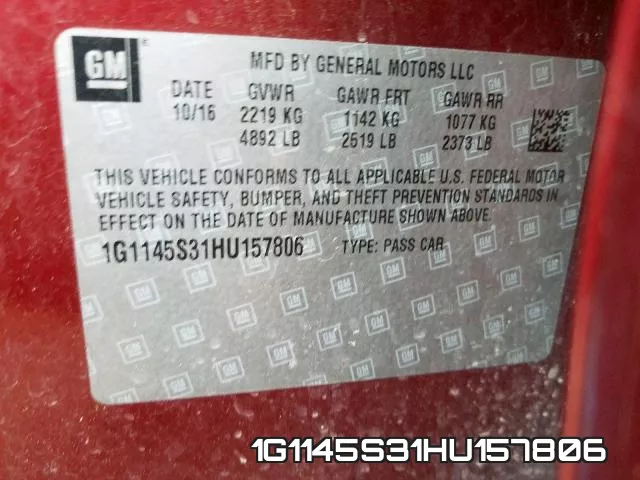 1G1145S31HU157806 фото 2