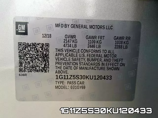 1G11Z5S30KU120433 фото 2