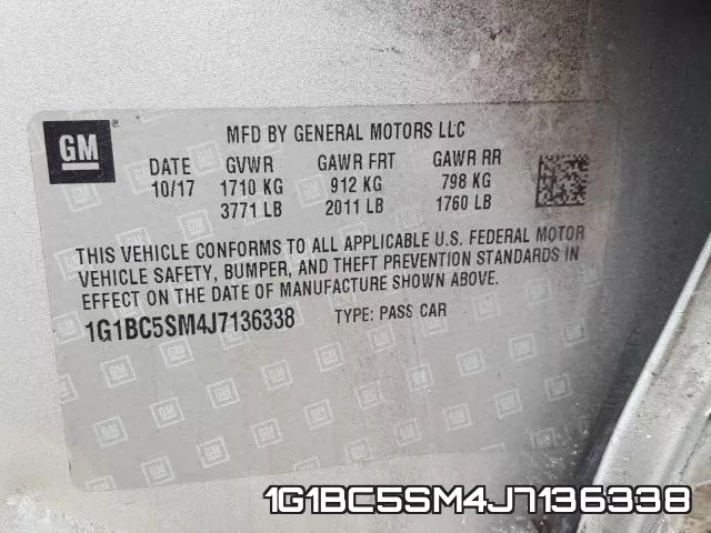 1G1BC5SM4J7136338 фото 2