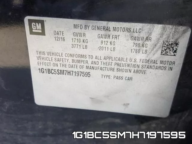 1G1BC5SM7H7197595 фото 2
