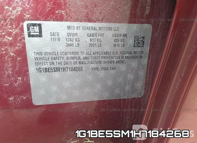 1G1BE5SM1H7184268 фото 10