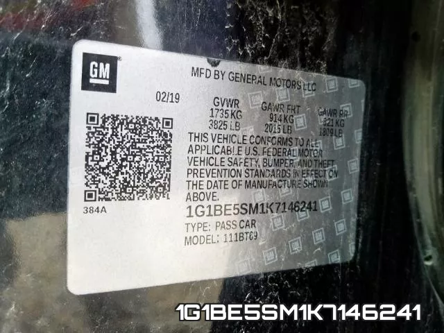 1G1BE5SM1K7146241 фото 2