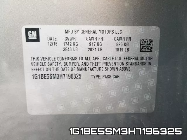 1G1BE5SM3H7196325 фото 2