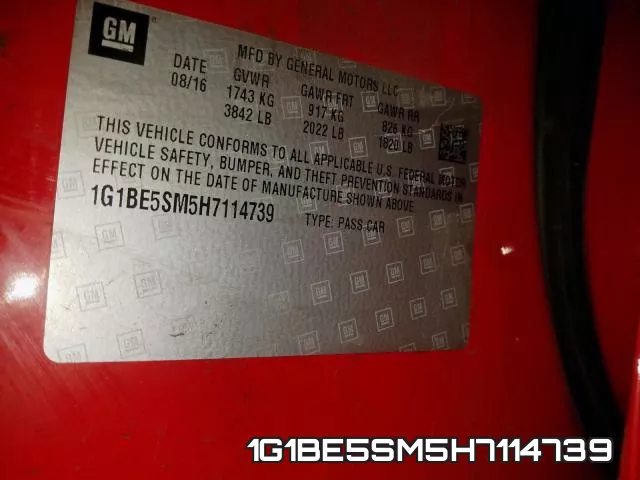 1G1BE5SM5H7114739 фото 2