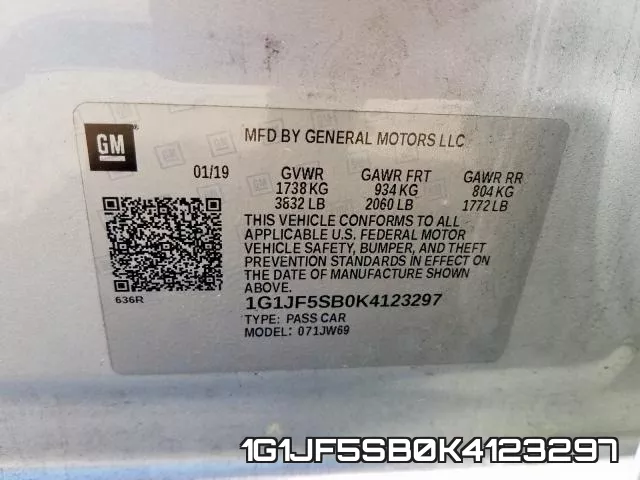 1G1JF5SB0K4123297 фото 2