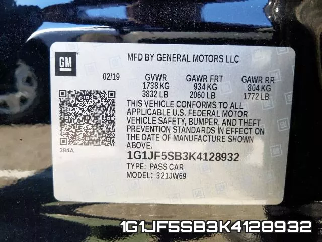 1G1JF5SB3K4128932 фото 2
