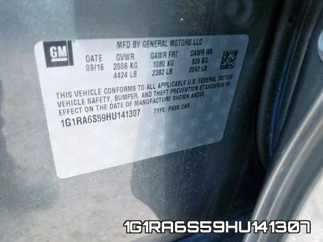 1G1RA6S59HU141307 фото 2