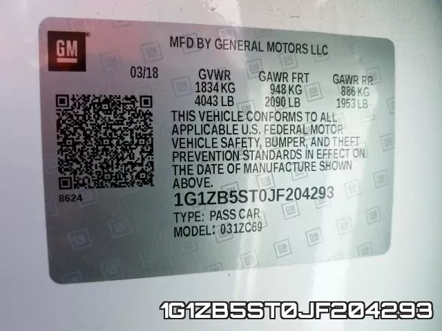 1G1ZB5ST0JF204293 фото 2