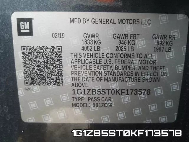 1G1ZB5ST0KF173578 фото 2