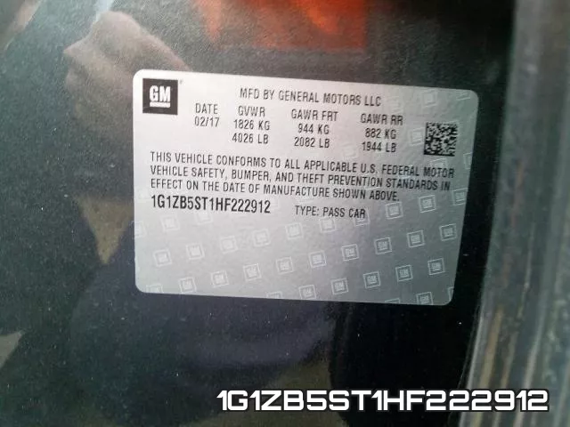 1G1ZB5ST1HF222912 фото 2