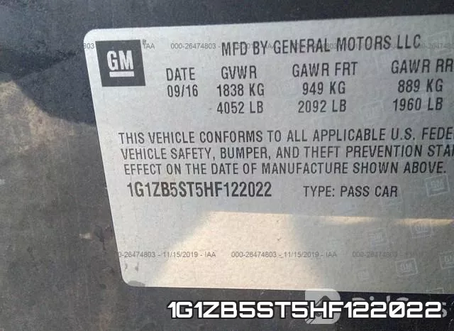 1G1ZB5ST5HF122022 фото 10