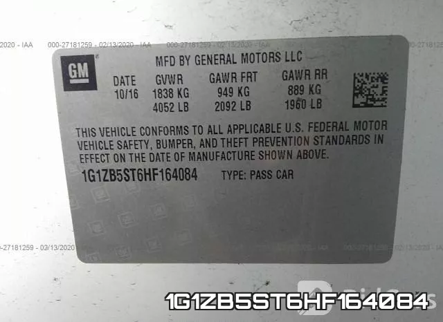 1G1ZB5ST6HF164084 фото 10