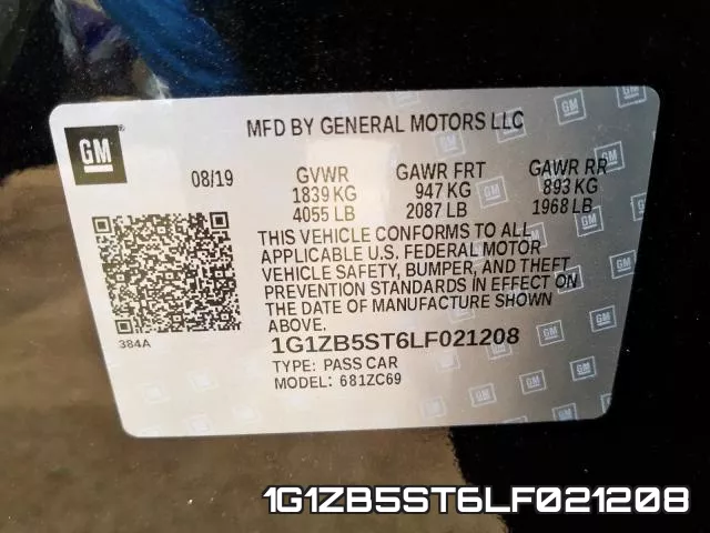1G1ZB5ST6LF021208 фото 2