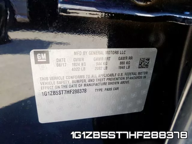 1G1ZB5ST7HF288378 фото 2