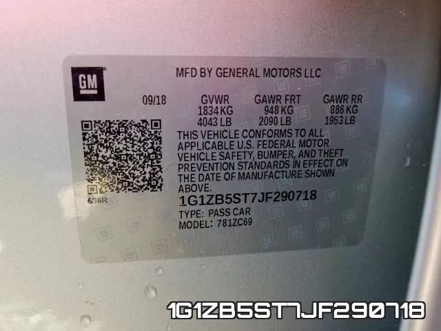 1G1ZB5ST7JF290718 фото 2