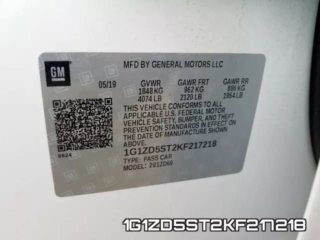 1G1ZD5ST2KF217218 фото 2
