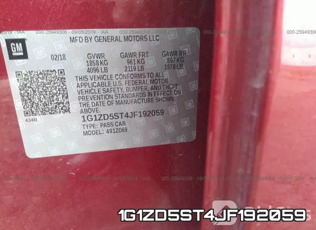 1G1ZD5ST4JF192059 фото 10