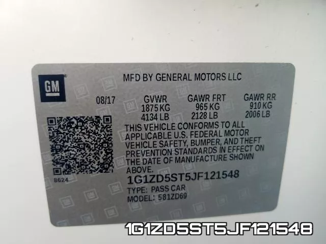 1G1ZD5ST5JF121548 фото 2