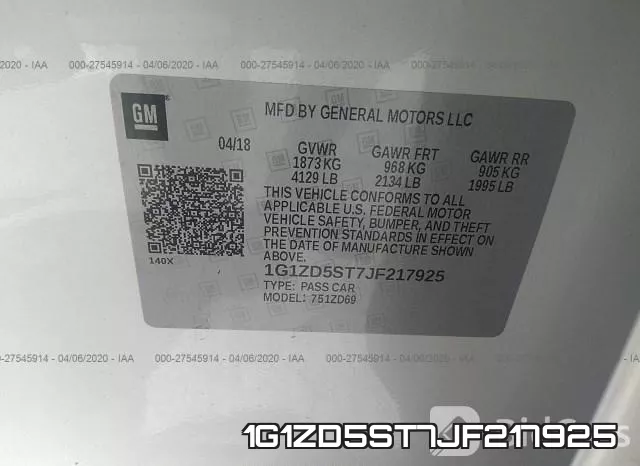 1G1ZD5ST7JF217925 фото 10