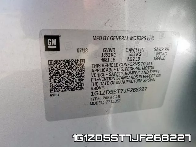 1G1ZD5ST7JF268227 фото 2