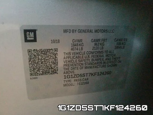 1G1ZD5ST7KF124260 фото 2