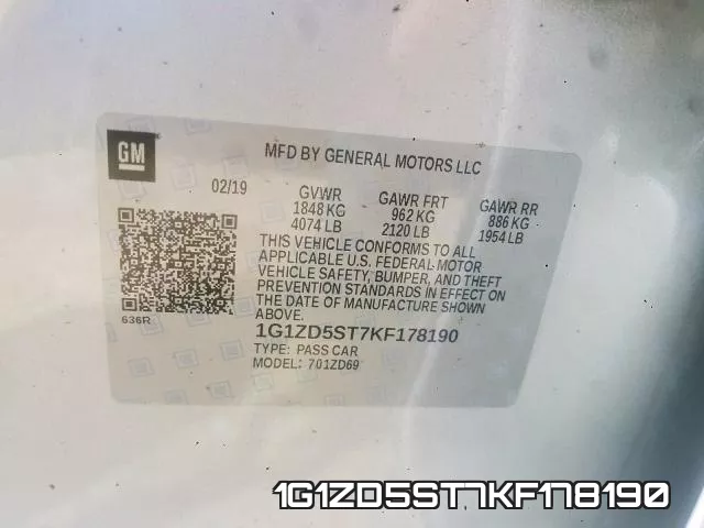 1G1ZD5ST7KF178190 фото 2