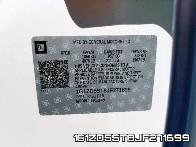 1G1ZD5ST8JF271699 фото 2