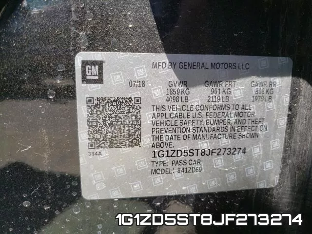1G1ZD5ST8JF273274 фото 2