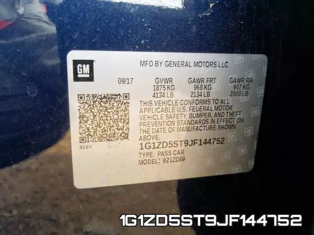 1G1ZD5ST9JF144752 фото 2