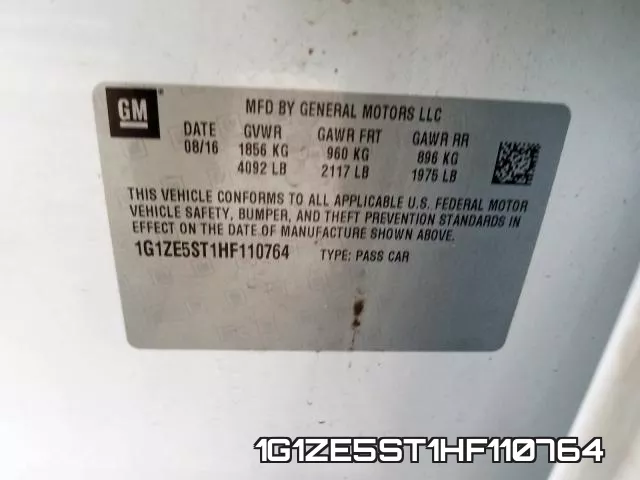 1G1ZE5ST1HF110764 фото 2