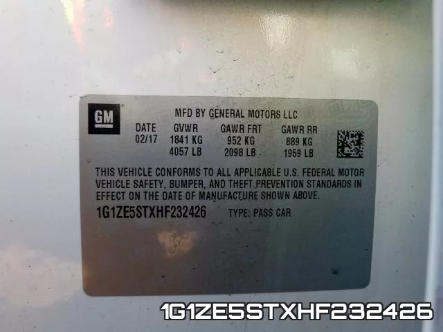 1G1ZE5STXHF232426 фото 2