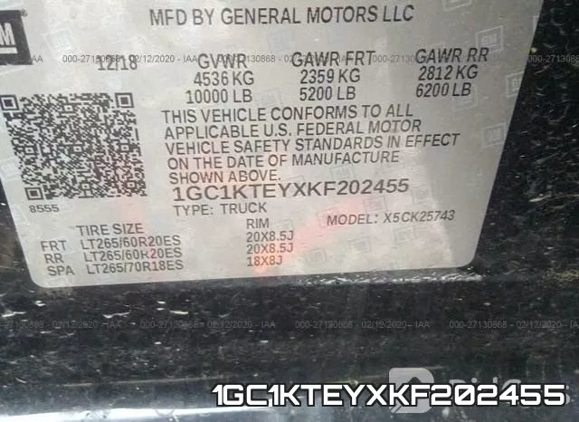 1GC1KTEYXKF202455 фото 10