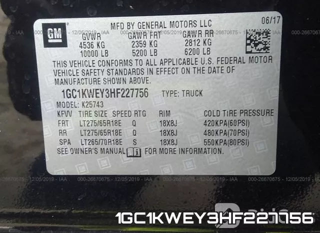 1GC1KWEY3HF227756 фото 10