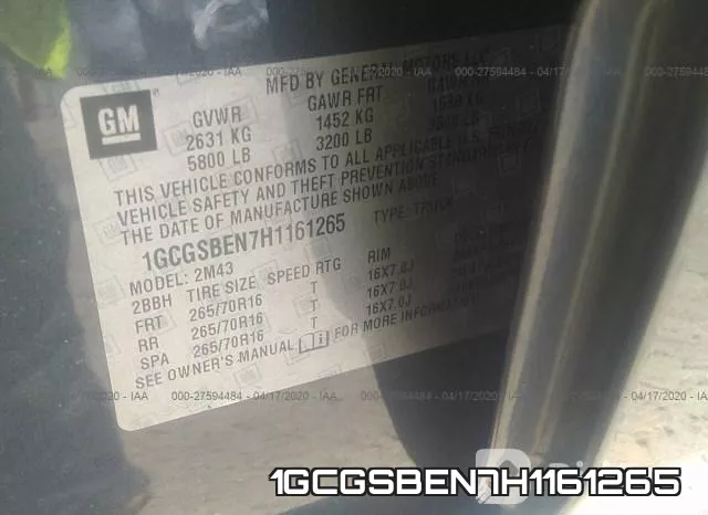 1GCGSBEN7H1161265 фото 10