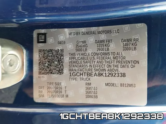 1GCHTBEA8K1292338 фото 2