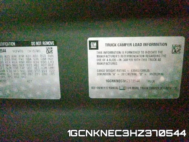 1GCNKNEC3HZ370544 фото 2