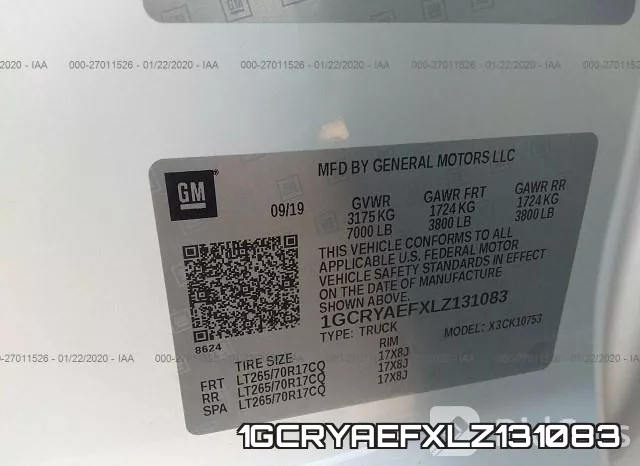 1GCRYAEFXLZ131083 фото 10