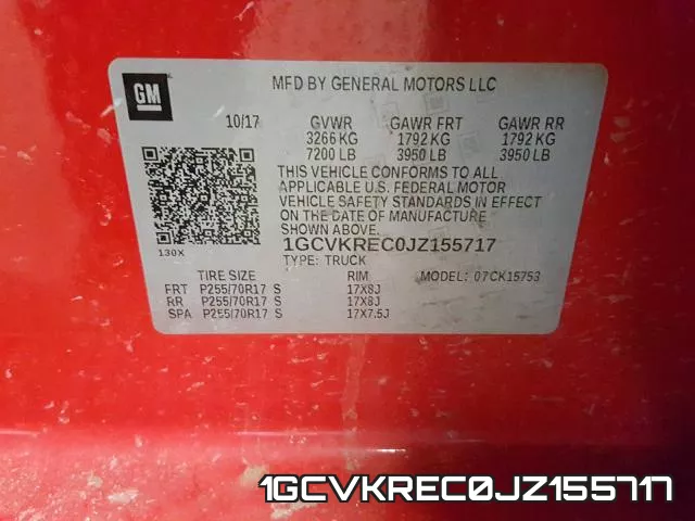 1GCVKREC0JZ155717 фото 2
